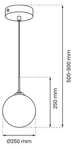 Lestenec na vrvici REFLEX 1xE27/60W/230V d. 25 cm