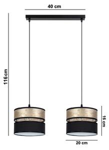 Lestenec na vrvici LIMA 2xE27/60W/230V zlata/črna