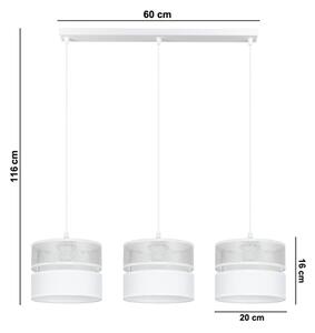 Lestenec na vrvici LIMA 3xE27/60W/230V srebrna/bela