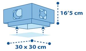 Dalber 63236T - Otroška stropna svetilka MOONLIGHT 2xE27/60W/230V modra