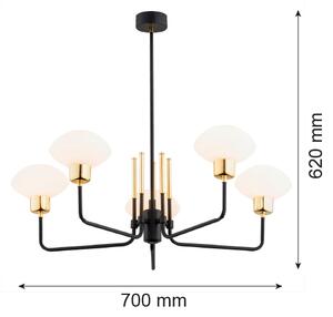 Argon 2128 - Lestenec na drogu RAVELLO 5xE14/15W/230V črna/zlata