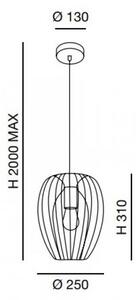 Fabas Luce 3677-45-225 - Lestenec na vrvici CAMP 1xE27/40W/230V zlato