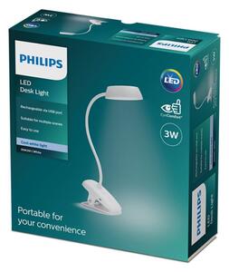 Philips - LED Zatemnitvena svetilka s sponko DONUTCLIP LED/3W/5V bela