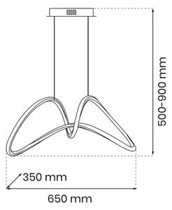 LED Lestenec na vrvici TESORO LED/48W/230V zlato