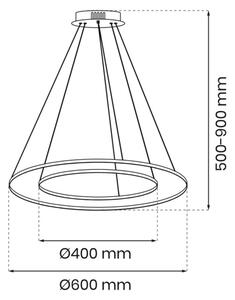 LED Lestenec na vrvici ROTONDA LED/51W/230V zlato