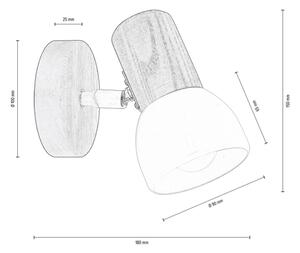 Spot-Light DO2225151 - Stenski reflektor NEL 1xE27/15W/230V bor