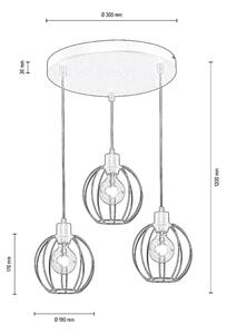 Spot-Light DO15659304R - Lestenec na vrvici BERIS 3xE27/60W/230V