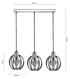 Spot-Light DO15659304 - Lestenec na vrvici BERIS 3xE27/60W/230V