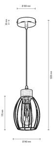 Spot-Light DO14859104 - Lestenec na vrvici GUNNAR 1xE27/60W/230V hrast