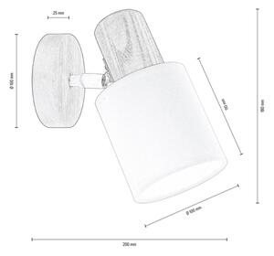 Spot-Svetilka DO2248151 - Stenski reflektor TRENDY 1xE27/15W/230V bor