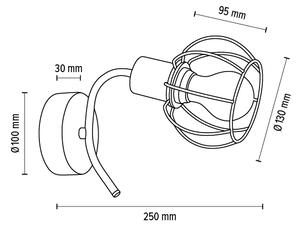 Spot-Light 8224174 - Stenska svetilka VIVIANE 1xE27/60W/230V hrast