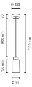 Spot-Light 1721104 - Lestenec na vrvici BOSCO 1xE27/60W/230V