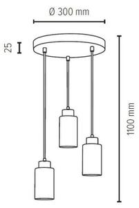 Spot-Light 1721304 - Lestenec na vrvici BOSCO 3xE27/60W/230V