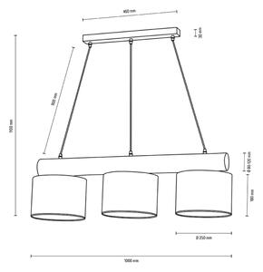 Spot-Light 6760169404 - Lestenec na vrvici PINO MIX 3xE27/40W/230V bor