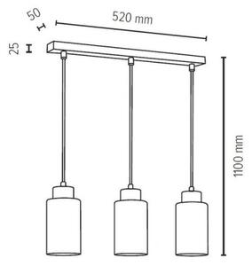 Spot-Light 1720304 - Lestenec na vrvici BOSCO 3xE27/60W/230V