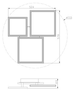 Top Light - LED Zatemnitveni nadgradni lestenec MELED/50W/230V 3000-6500K črna + Daljinski upravljalnik