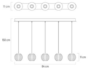 Klausen 142042 - LED Lestenec na vrvici ESMOND 5xLED/4,8W/230V sijajni krom