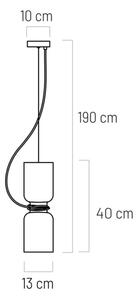 Klausen 111103 - Lestenec na vrvici ABEL 2xE27/11W/230V premer 13 cm krem barva