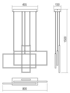 Redo 01-2315 - LED Zatemnitveni lestenec na vrvici PLANA LED/60W/230V črna