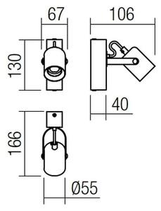 Redo 01-2415 - Stenska svetilka TAFFI 1xE27/42W/230V črna/bukev