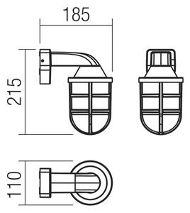 Redo 90205 - Zunanja stenska svetilka CAGE 1xE27/28W/230V IP44 medenina