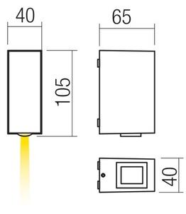 Redo 90413 - LED Zunanja stenska svetilka ACE LED/3,36W/230V 3000K IP54 bela