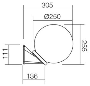 Redo 9873 - Zunanja stenska svetilka SFERA 1xE27/42W/230V IP44 belo