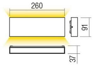 Redo 90388 - LED zunanja stenska svetilka KAMAL LED/15W/230V 3000K IP54 siva