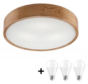 LED Stropna svetilka OAK 3xE27/10W/230V hrast pr. 47 cm