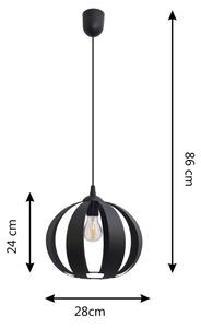 Lestenec na vrvici NEWTON 1xE27/60W/230V črna