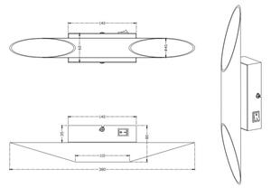 Trio - LED Stenska svetilka BOLERO 2xLED/3,1W/230V CRI 90 mat krom