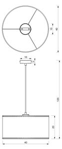 Lestenec na vrvici LOFT SHADE 1xE27/60W/230V pr. 40 cm črna