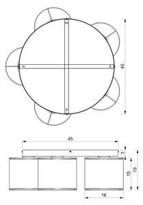 Lestenec LOFT SHADE 5xE27/60W/230V bela/zlata