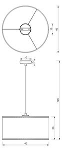 Lestenec na vrvici LOFT SHADE 1xE27/60W/230V pr. 40 cm bela/zlata