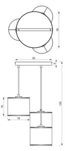 Lestenec na vrvici LOFT SHADE 3xE27/60W/230V bela/zlata