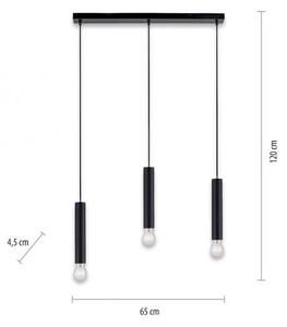 Leuchten Direkt 15618-18 - Lestenec na vrvici BRUNA 3xE27/60W/230V črna