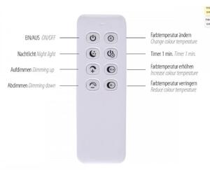 Leuchten Direkt 14019-60- LED Zatemnitveni lestenec IVEN 2xLED/20W/230V + Daljinski upravljalnik