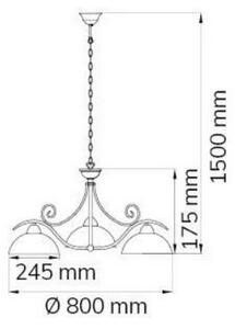 Wofi 5128.03.09.0000 - Lestenec na verigi LACCHINO 3xE27/60W/230V