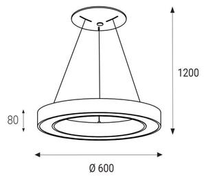 LED2 - LED Lestenec na vrvici SATURN LED/50W/230V 3000K d. 60 cm bel