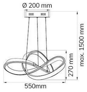 Wofi 6134.01.88.9000 - LED Zatemnitveni lestenec na vrvici INDIGO LED/44W/230V