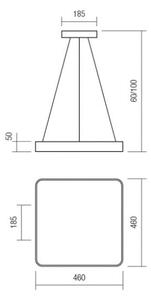 Redo 01-1124 - LED Lestenec na vrvici SCREEN LED/48W/230V 3000K