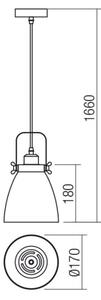 Redo 01-1273 - Lestenec na vrvici ARNE 1xE27/42W/230V siva