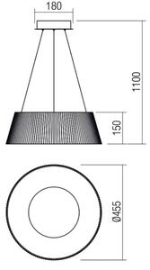 Redo 01-1938 - LED Lestenec na vrvici SARIS LED/36W/230V antracit