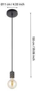 Eglo 43801 - Lestenec na vrvici YORTH 1xE27/40W/230V črna