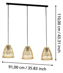 Eglo 43867 - Lestenec na vrvici AYESGARTH 3xE27/40W/230V