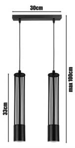 Lestenec na vrvici PRESCOT 2xGU10/40W/230V črna