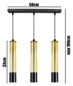 Lestenec na vrvici PRESCOT 3xGU10/40W/230V zlata