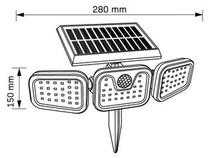 LED Solarni reflektor s senzorjem TRIO LED/0,6W/3,7V IP44