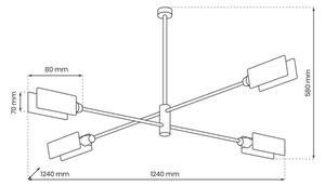 Lestenec na drogu ASTRA 4xE27/60W/230V črn