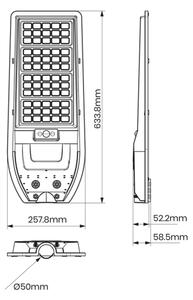 LED Solarna ulična svetilka VIA 150W/15000 mAh 3,2V 6000K IP65 + Daljinski upravljalnik